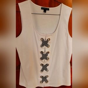 I-N-C white, sleeveless knit top, Size L